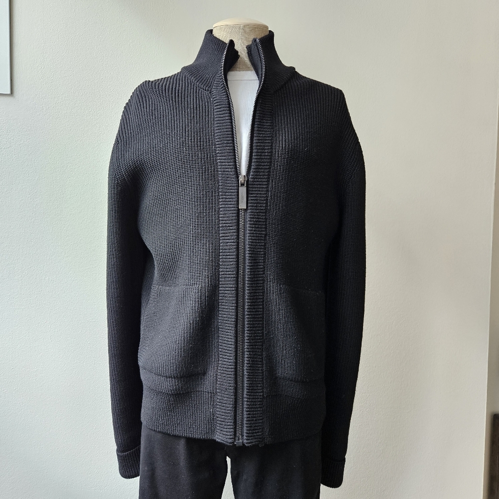 Burberry Chunky Knit Zip Cardigan with Detachable Fur Vest